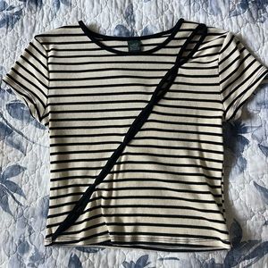 Black and white striped top